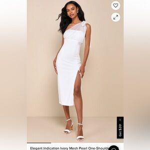 White One-Shoulder Tie Dress